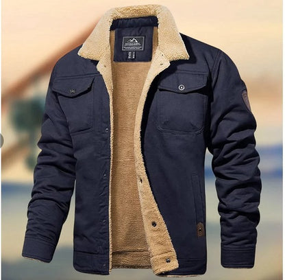 New Men's Jacket Cashmere Cotton Workwear Casual Jacket