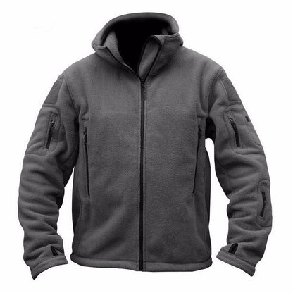 Men's Outdoor Warm Bladder Fleece Jacket Fleece Fleece Cold Proof Vest Hood Solid Color Hoodie