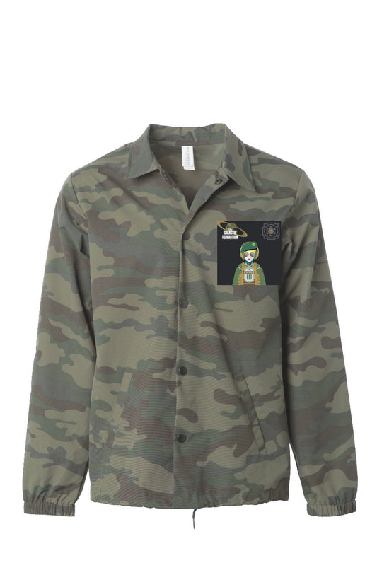 Bully-Proof NFT ARTWORK Water Resistant Windbreaker Coaches Jacket Camo