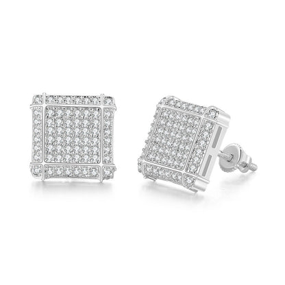 Zircon Hip Hop Earrings Are Popular In Europe And America Men's Square Thread Earrings Are Popular Accessories Hip hop
