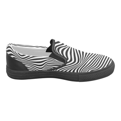 Bully-Proof Off Da Grid Slip-on Canvas Women's Shoes (Model 019) (Two Shoes With Different Printing)