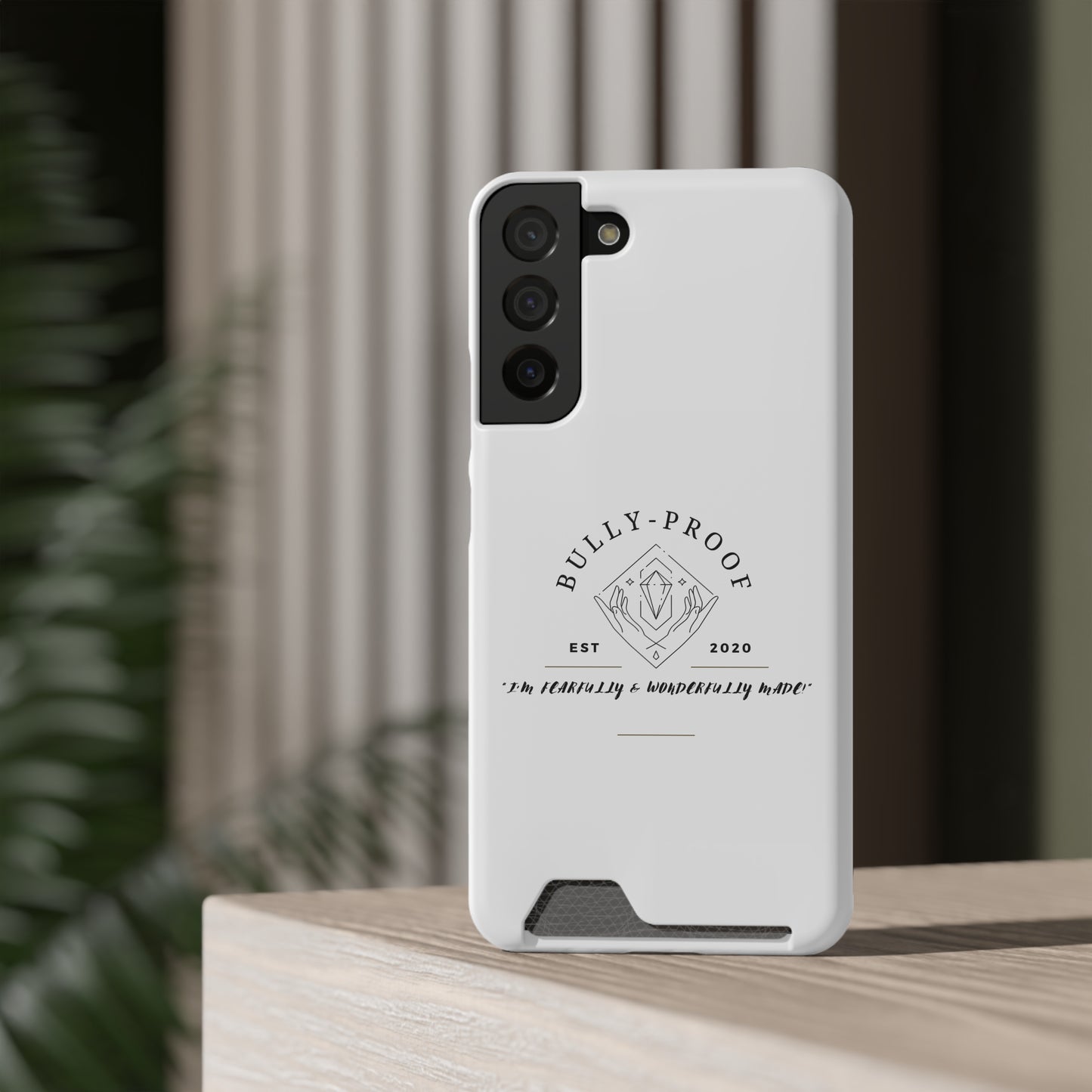 Bully-Proof Logo Phone Case With Card Holder