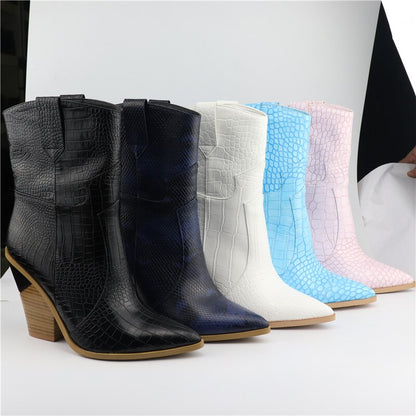 Processing Time:7-15 days after placing orders LUCYLEYTE SIZE 33-46 New Stone grain Microfiber Leather women boots pointed toe autumn winter boots ladies wedges boots shoes