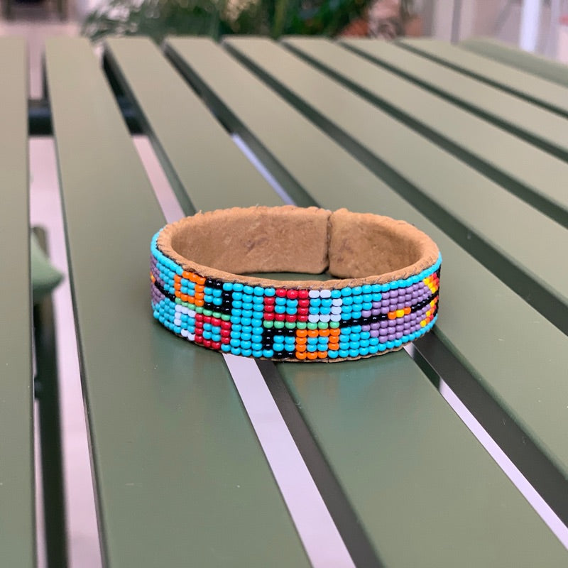 Pure Handwoven Beaded Ethnic Indian Character Bracelet