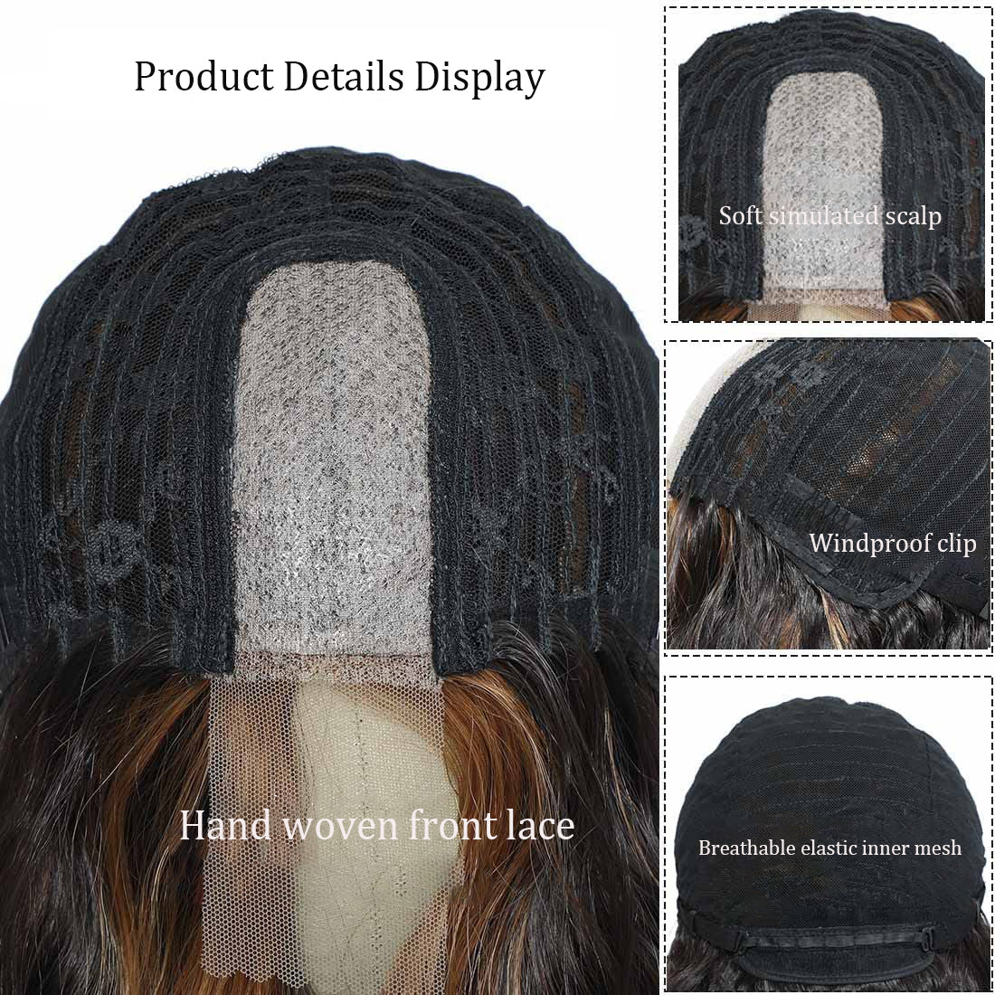 European and American Small Lace Wig Headsets with Intermediate Color Small Lace Center Split Large Wavy Long Curly Wigs