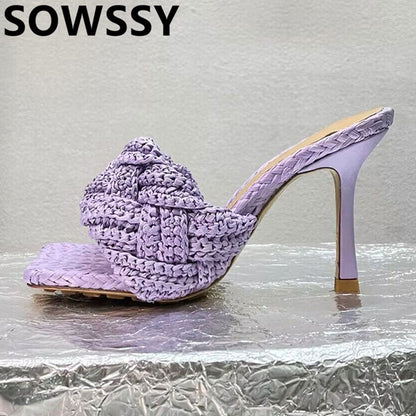 Processing time:5-7 days after placing orders Summer New Women's New Vine Grass Woven Personalized Design Sexy High Heel Shoes Fairy Outdoor Ball High Heel Slippers