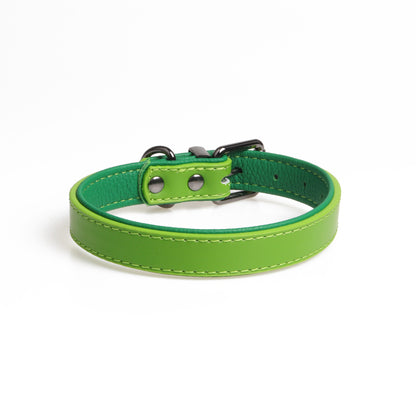 New High-Quality Leather Pet Collar Soft Double Leather Collar
