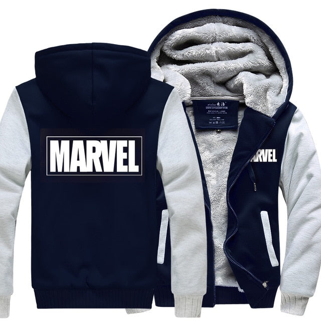 Captain America New Winter Jackets and Coats Marvel hoodie Hooded Thick Zipper Men Sweatshirts Free shipping MARVEL cosplay