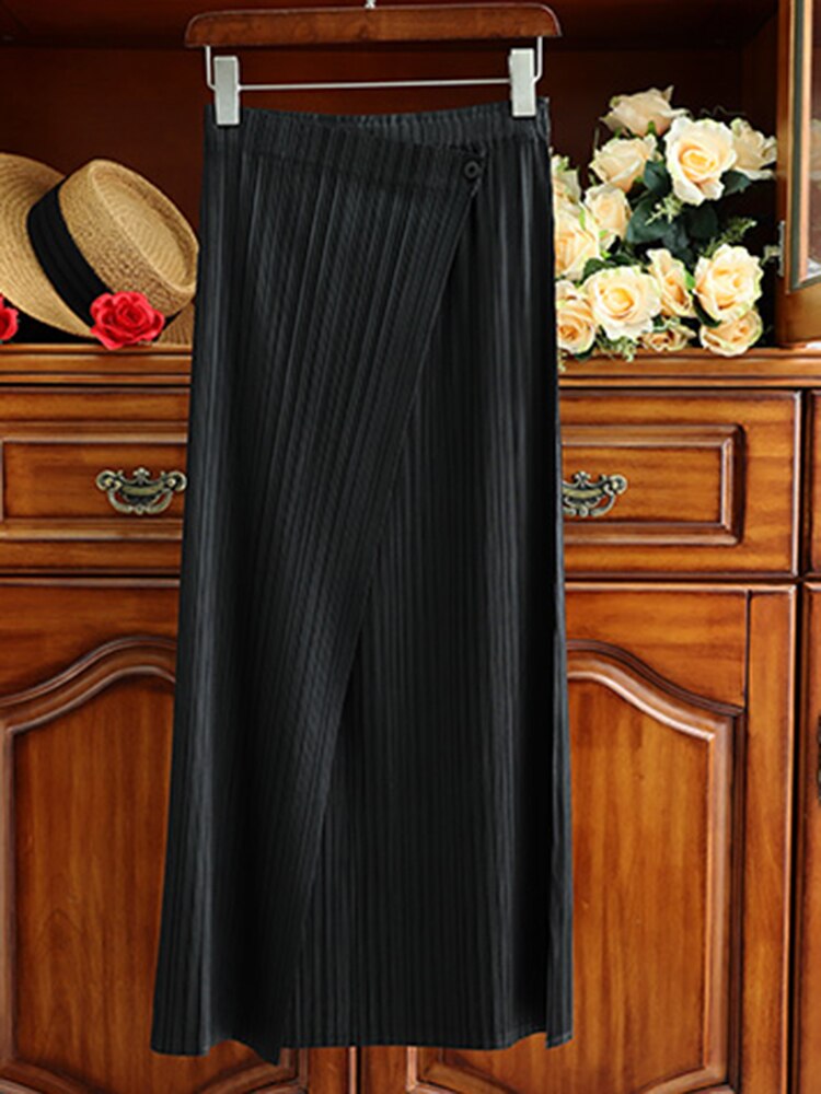 Pleated Suit Skirt Female Fall New Design Sense Top Straight Package Hip Skirt Senior Sense Two-Piece Set