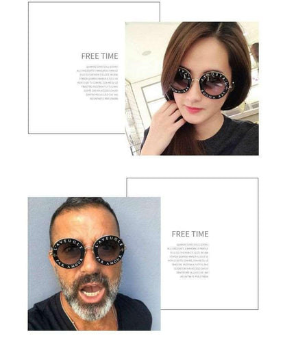 Luxury Fashion Bee Metal Frame Circle Glasses