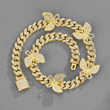 Butterfly Accessories Cuban Chain 15mm Geometric Hip Hop Hiphop Bracelet Anklet Necklace Jewelry