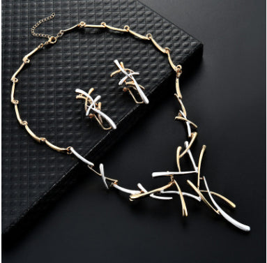 Viennois  Metallic Earrings Statement Cross Jewelry Set