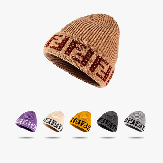 Letter Beanie Hat for Women Winter Hat Soft Knitted Skullies Hat Warm Thick Bonnet Cap Female Hats for Girl hat