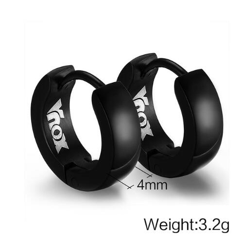 VNOX Hoop Earrings for Men Punk Stainless Steel