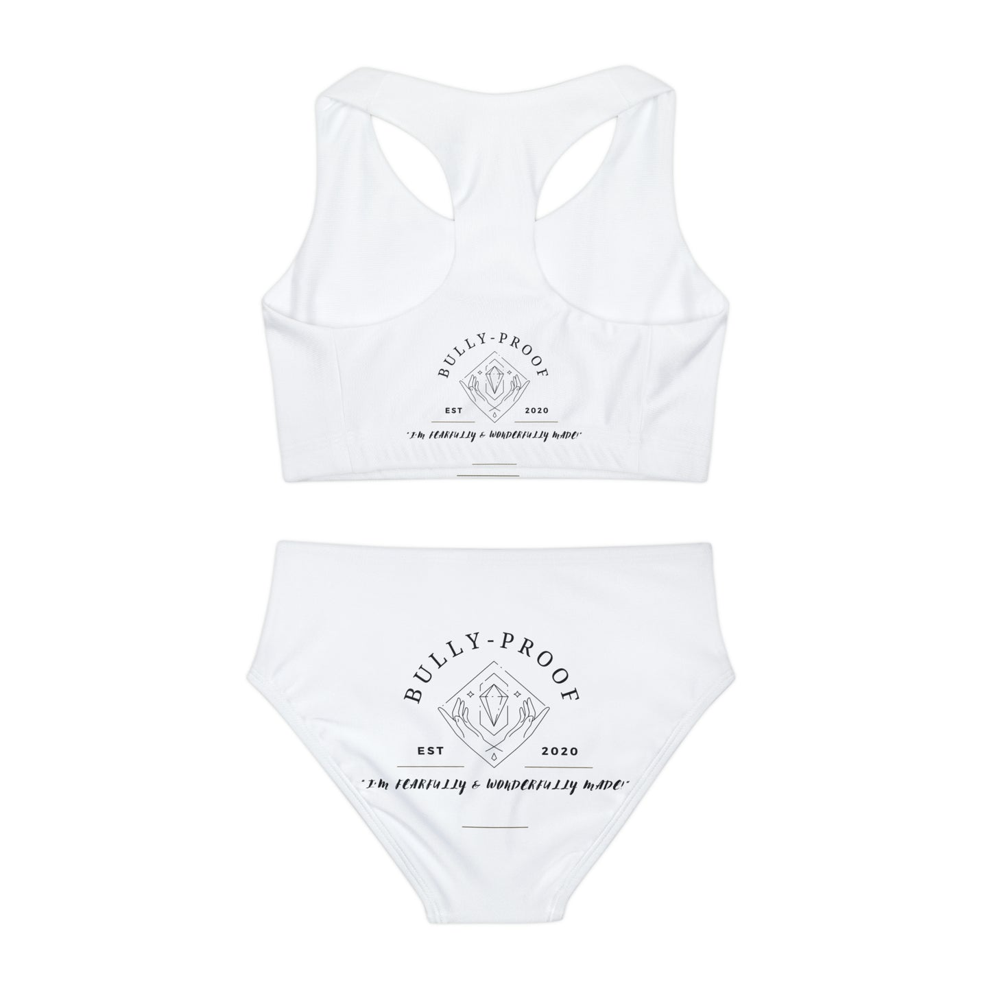 Bully-Proof Logo Girls Two Piece Swimsuit (AOP)