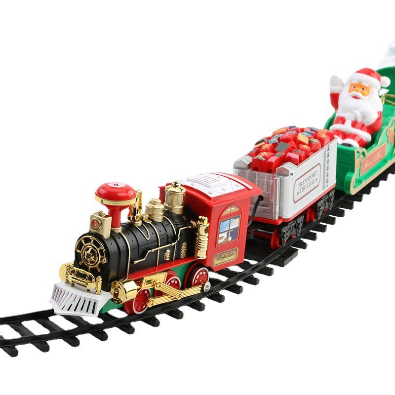 Christmas Electric Rail Car Toys Train Track Musical Christmas Tree Decoration Railway Set Children'S Kids Toys Gift