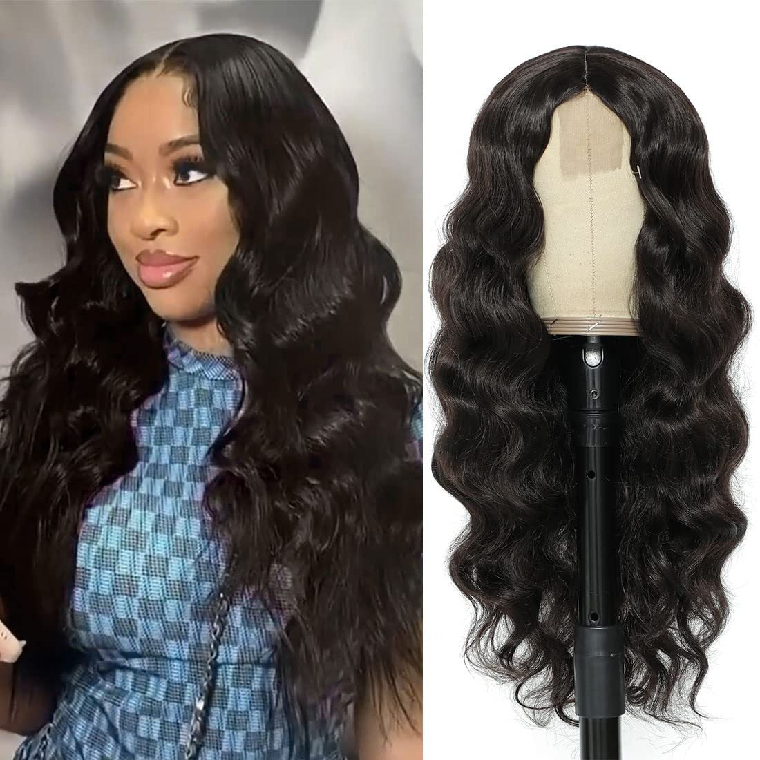 European and American Small Lace Wig Headsets with Intermediate Color Small Lace Center Split Large Wavy Long Curly Wigs