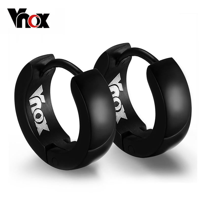 VNOX Hoop Earrings for Men Punk Stainless Steel