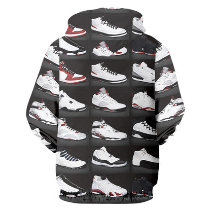 Hoodie Sweatshirts Men Womens Hoodies Long Sleeve 3D JORDAN 23 Classic Shoes Print Hip Hop Streetwear Hoody Pullover Jacket