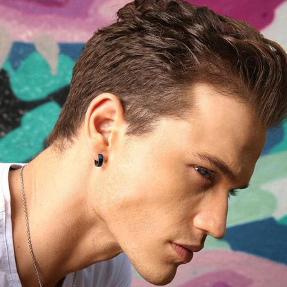 VNOX Hoop Earrings for Men Punk Stainless Steel