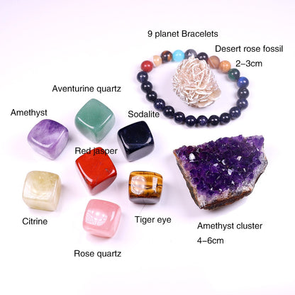 Natural crystal quartz Seven Chakra Healing gemstone crystal original stone mineral specimen box Collection