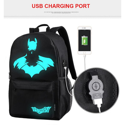 Student School Backpack Anime Luminous USB Charge Laptop Computer Backpack For Teenager Anti-theft Boys School Bag