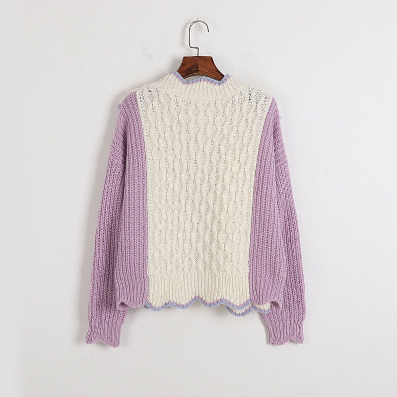 Knitting Sweaters For Women O Neck Long Sleeves Loose Temperament Elegant Sweater Female