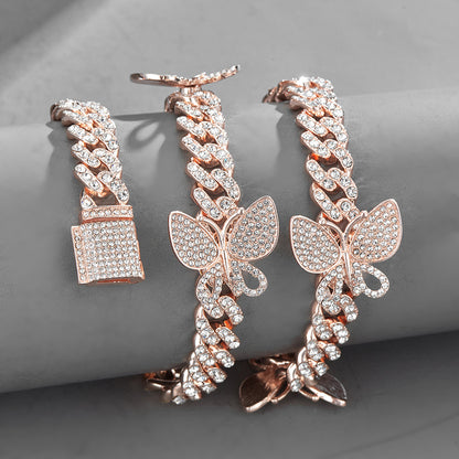 Butterfly Accessories Cuban Chain 15mm Geometric Hip Hop Hiphop Bracelet Anklet Necklace Jewelry