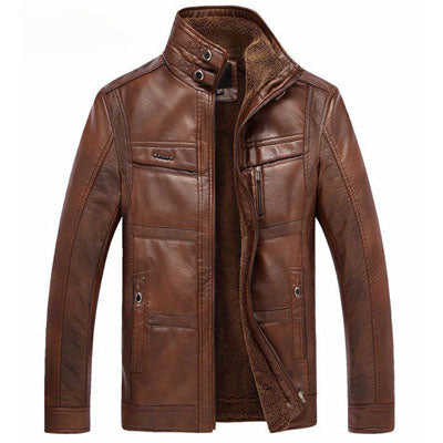 Mountainskin Leather Jacket Men Coats 5XL Brand High Quality PU Outerwear Men Business Winter Faux Fur Male Jacket