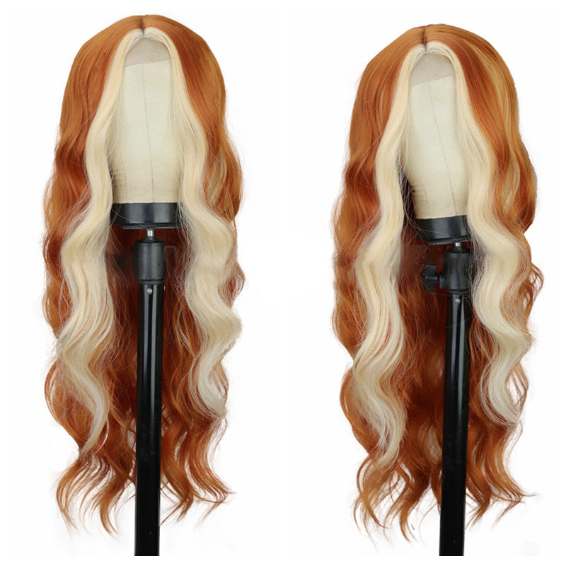 European and American Wigs With Long Curly Hair, Women's Front Lace Wigs, High-Temperature Silk Wigs, and Headsets