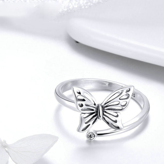 925 Sterling Silver Jewelry Set Vintage Butterfly Rings & Earrings Jewelry Sets Wedding Engagement Jewelry