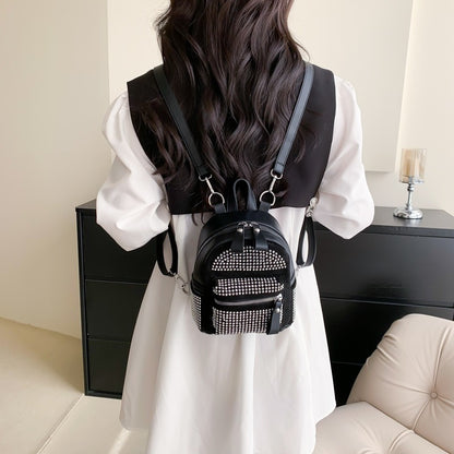 Mini Backpack New Fashion Diamond Women Small Backpack Korean Style Bright Diamond Single Shoulder Crossbody Women Bag