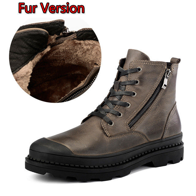 Genuine leather Autumn Men Boots Winter Waterproof Ankle Boots Martin Boots Outdoor Working Boots Men Shoes
