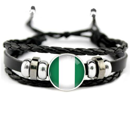 Country Flags Leather Bracelets