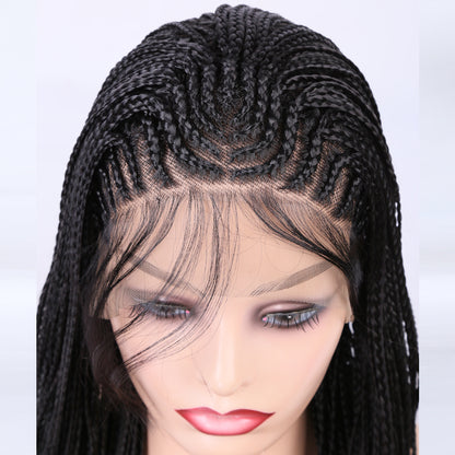 Braided Wigs Three Strand Lotus Dreadlocks Women's Chemical Fiber Front Lace Wig Headgear Lace Wigs