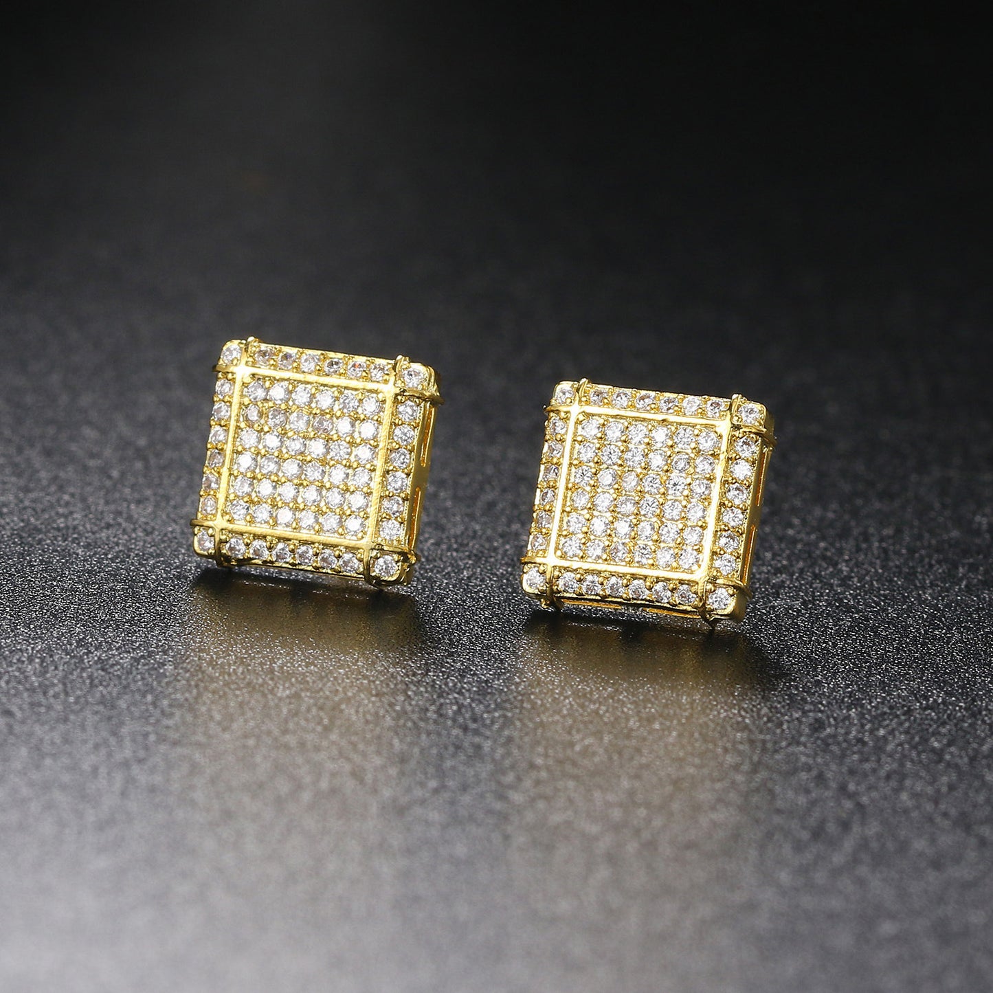 Zircon Hip Hop Earrings Are Popular In Europe And America Men's Square Thread Earrings Are Popular Accessories Hip hop