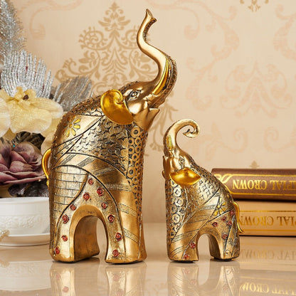 Resin Crafts European Style Couple Elephant Living Room Home Decoration Wine Cabinet Study Decoration Wedding Gift