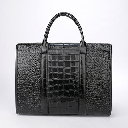 Men's Inches Crocodile pattern Leather Briefcase Laptop Bag Men's Leather Business Bag