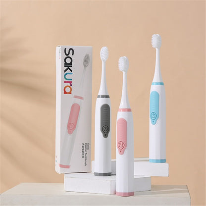 New Macaron Three Color Fresh Adult Children Soft Hair Battery Acoustic Electric Toothbrush