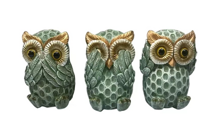 Resin Crafts European Style Cute and Cute Owl Wine Cabinet, Living Room, Office Table, Home Decoration