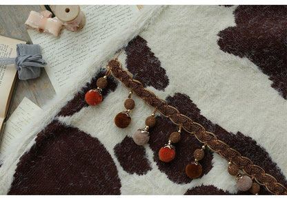 Vintage Cow Shawl Models Warm Woolen Straight Fall And Winter Dresses