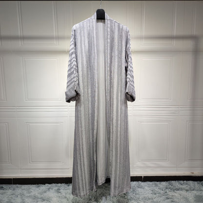 Colors Ramadan Eid Djellaba Abaya Dubai Long Sleeve Muslim Dress Kimono Opened Abaya Dubai Muslim Islam Abayas With Belt