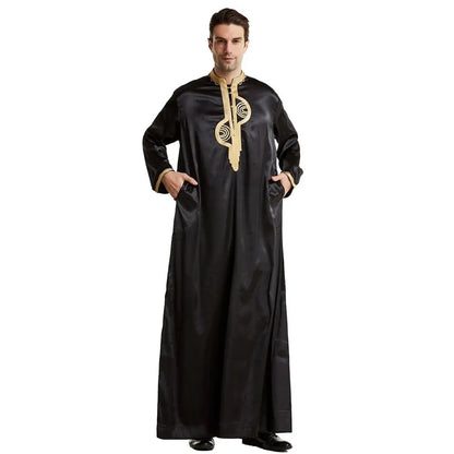 Muslim Abaya for Men Jubba Thobe Middle East Long Robes Kaftan Arab Dubai Adult Long sleeve Islamic Clothing