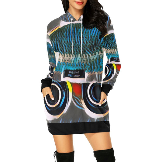 Bully-Proof Women's All Over Print Hoodie Mini Dress (H27)