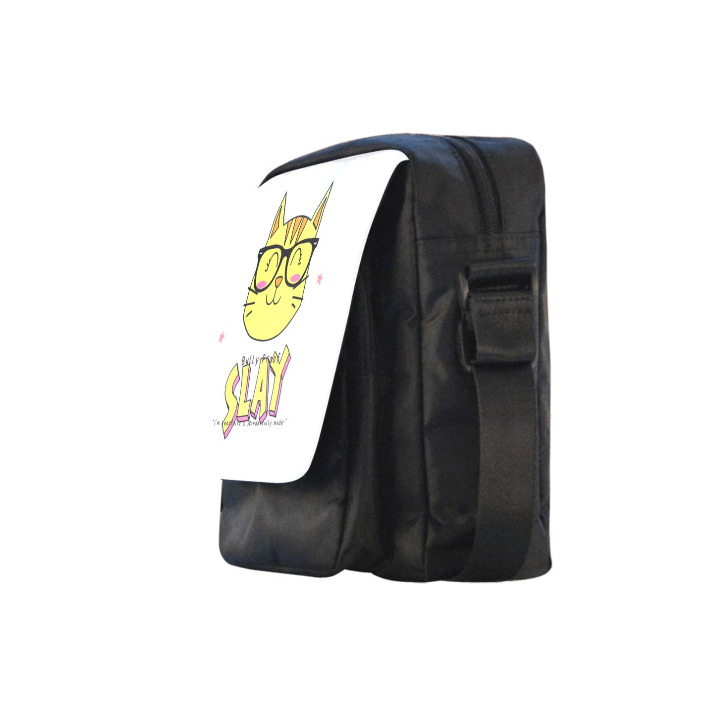 Bully-Proof Da Nerd Kat Slay Custom Cross-body Nylon Bags