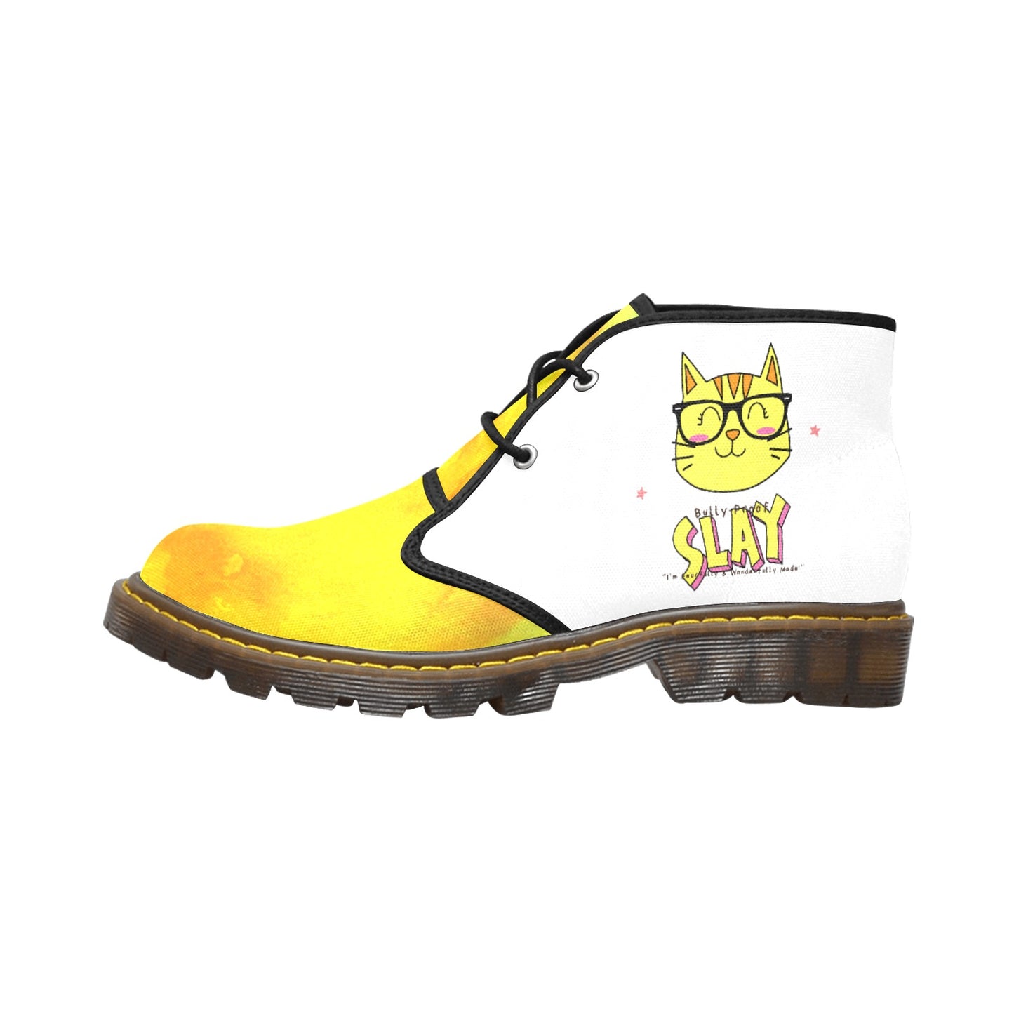 Bully-Proof Da Nerd Kat Slay Men's Canvas Chukka Boots (Model 2402-1)
