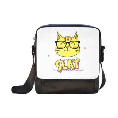 Bully-Proof Da Nerd Kat Slay Custom Cross-body Nylon Bags